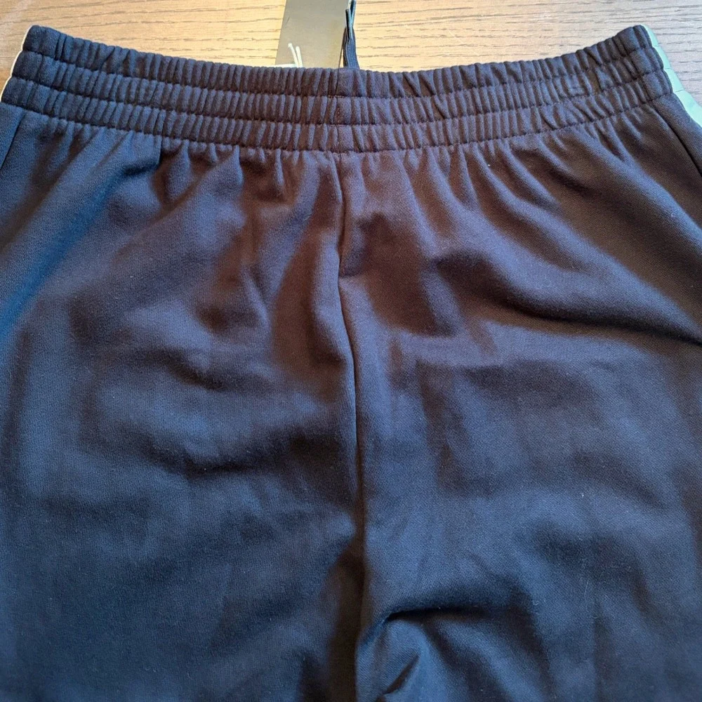 Adidas Mens 3-Stripes Fleece Pants Black White Track Joggers JY9022 L